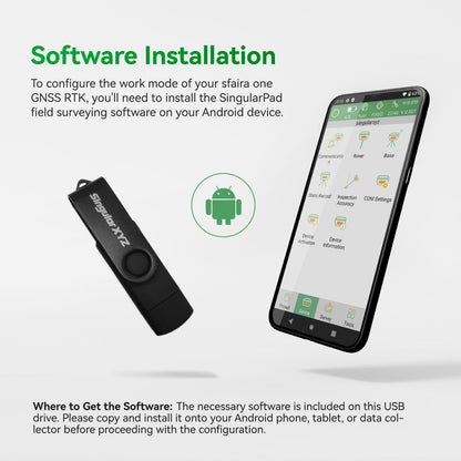 SingularXYZ RTK GNSS Survey Equipment 60° Tilt Built-in IMU,Equipped with Rover Handheld GPS and Software Ideal for Land Surveying,GIS,Mine Surveying,Topographic