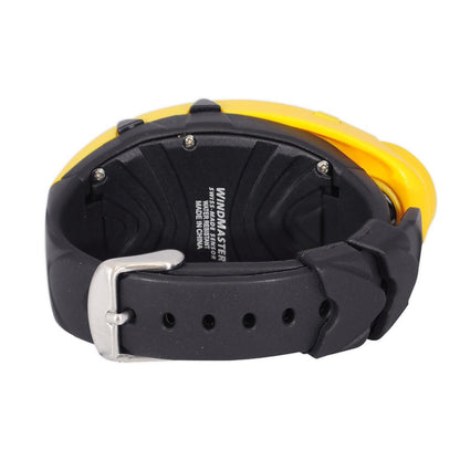 Pyle Sports PSWWM90Y Wind Speed Meter w/ Wind Chill Temp., Altimeter, Barometer, Compass, 10 Laps Chronograph Memory, Yacht Timer (Yellow Color)