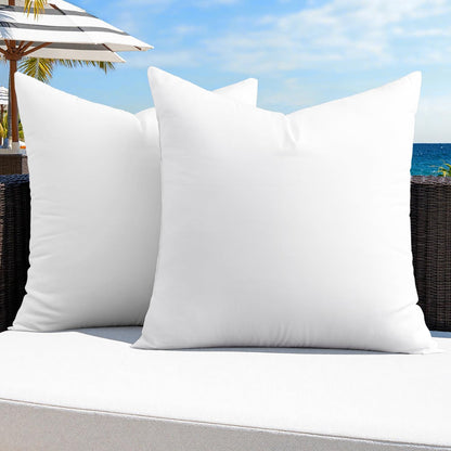 MIULEE Outdoor Pillow Inserts - Water-Resistant Decorative Throw Pillows | Pack of 2, 12x12 Inches