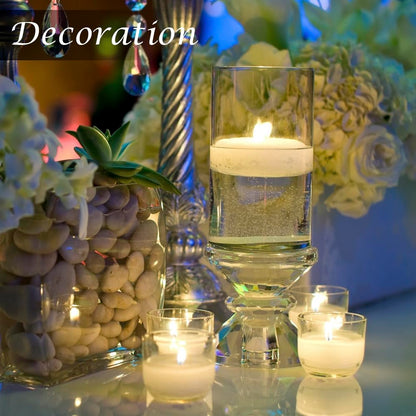 3 inch Floating Candles,24Pack White Dripless Wax Unscented Wax 13-15Hours Burning, Wedding Party Candles,for Centerpieces Suitable for Cylindrical Vases,Swimming Pool,Restaurant Decoration