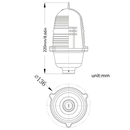 Aviation Obstruction Light, Multipurpose Warning Beacon Light High Strength Waterproof for Marine (AC110V Constant On)