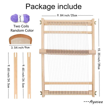 Ayasee Wooden Weaving Loom, Multi-Craft Weaving Frame to Handcraft for Beginners, 15.35x9.84in/39x25cm