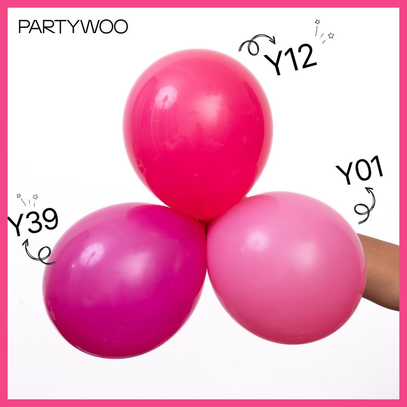 PartyWoo Hot Pink Balloons 100pcs 5 Inch Magenta Fuchsia Balloons for Baby Shower Gender Reveal Engagement Bachelorette Wedding Bridal Shower Anniversary Birthday Party Decorations Pink-Y12