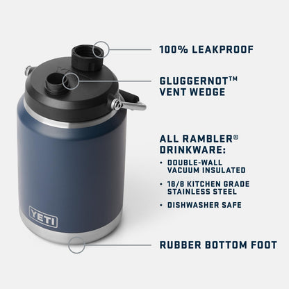 YETI Rambler Half Gallon Jug 2.0, Vacuum Insulated, Leakproof, Stainless Steel with MagCap, Royal Blue