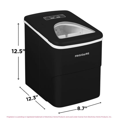 Frigidaire, 26 Lbs Portable Compact Icemaker, Ice Making Machine, Black, White, Medium