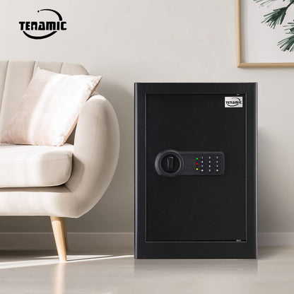 Tenamic Safe Box 2.2 Cuft Fireproof Waterproof Home Safe, Keypad Large Lock Box Cabinet Safes, Solid Alloy Steel Office Hotel Home Safe, Black