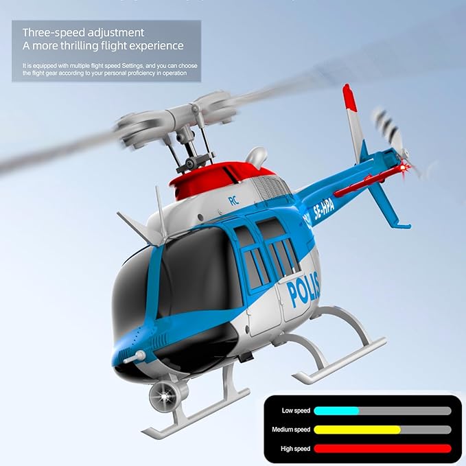 C138Pro 206 Remote Controlled Helicopter for Adults Beginners RC Heli Aileronless 6CH 6-Axis Gyroscope Air Pressure Hold Optical Flow Position Fly Upside Down 3D Rolling RTF 2Batteries