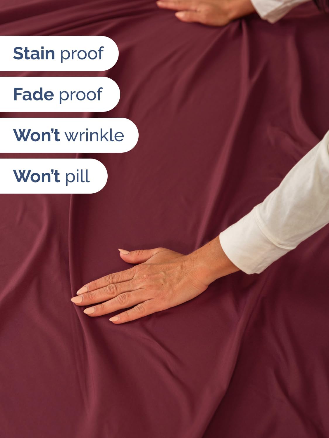 Skiennix Extra Deep Full Sheet Set - 6 Piece Breathable Cooling Bedding - Soft Wrinkle-Free Burgundy