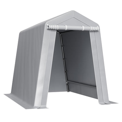 VEVOR 6x8x7 FT Heavy-Duty Portable Outdoor Storage Shed Tent, Waterproof Carport Garage Shelter with Roll-Up Zipper Door & Vents, UV-Resistant Canopy for Motorcycle, Bike, Lawn Mower, Tools, Gray