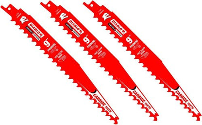 Diablo Demo Demon Reciprocating Saw Blades - Carbide Tipped for Pruning & Clean Wood | 9" Length, 3 TPI, 3-Pack