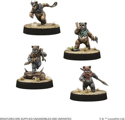 Asmodee Star Wars: Legion Ewok Warriors - Rebel &amp Bright Tree Village Battle Force Unit Expansion Tabletop Miniatures Strategy Game for Kids &amp Adults Ages 14+ 2 Players 90 Min Playtime