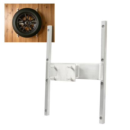 ALMULOO H-Mount Spare Tire Carrier Compatible with 6 Lug 16" Stud Spacing Wheel Trailer Aluminium Silvery Screw Mount