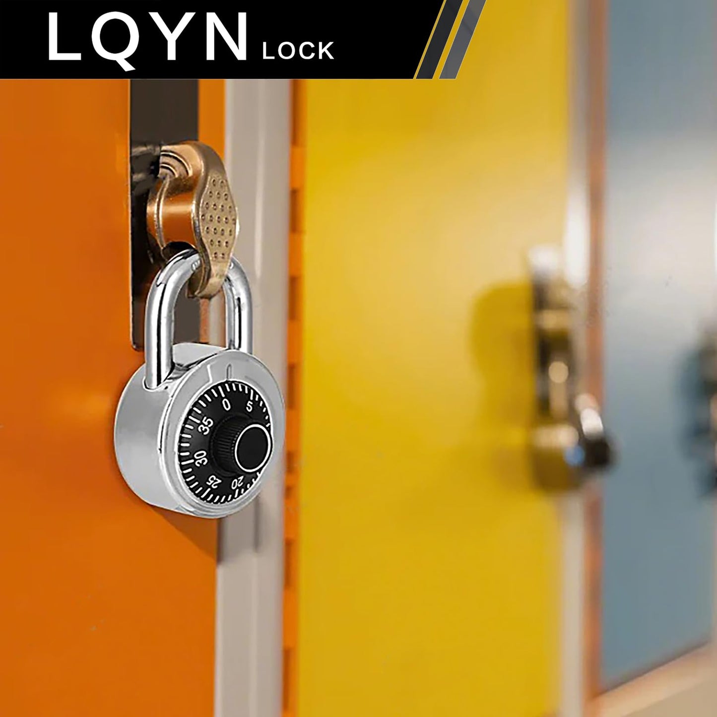Combination Lock, LQYN Standard Dial Combination Lock, Pack of 60; Black Turnplate, 2 in. Wide, Fixed Three Digital Combination, for School, Gym & Locker, Toolbox, Gate