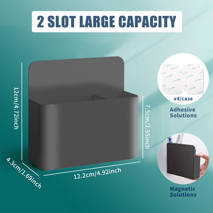 noonebutyou 2 Pcs Magnetic Marker Holder Dry Erase Marker Holder Wall Mount Self Adhesive Pen Holder Magnetic Marker Cup Holders for Whiteboard, Fridge, Home Office School (Black