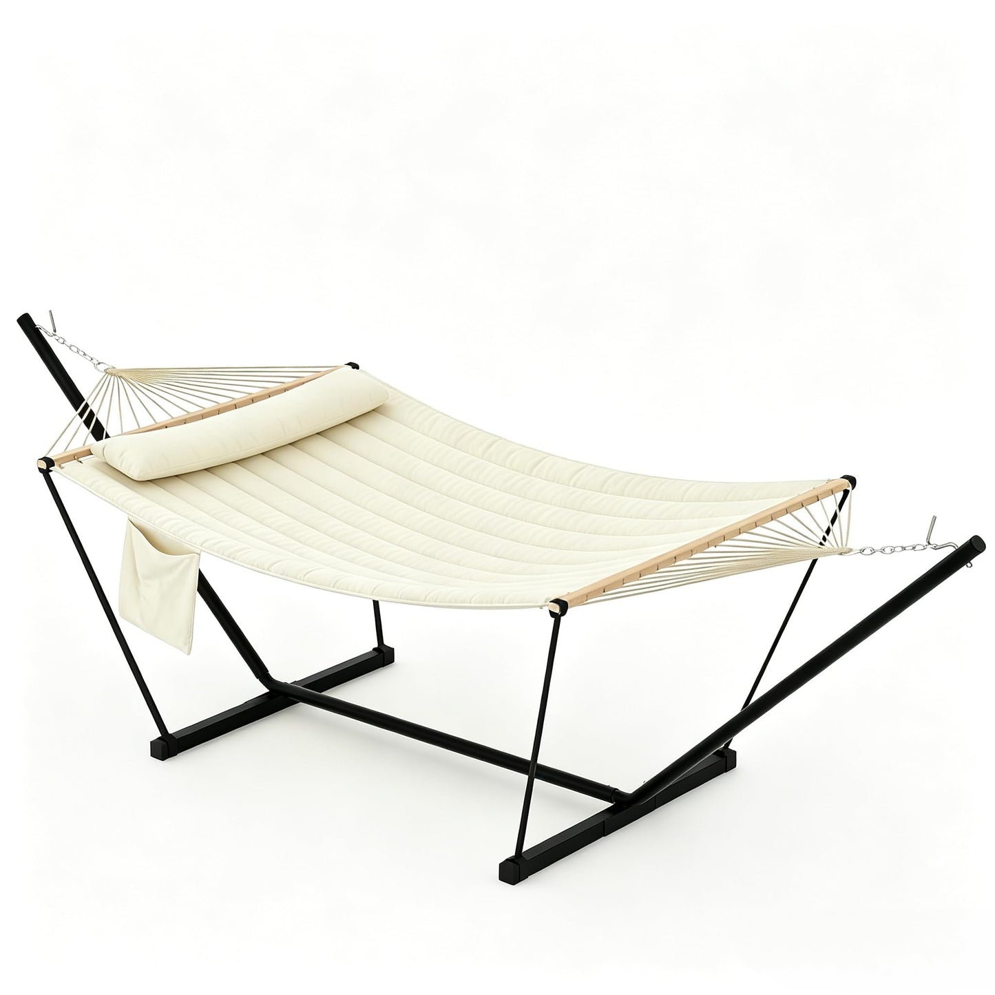 Garvee Garvee Iron T-Shaped Hammock Stand with Flat Wooden Frame Hammock