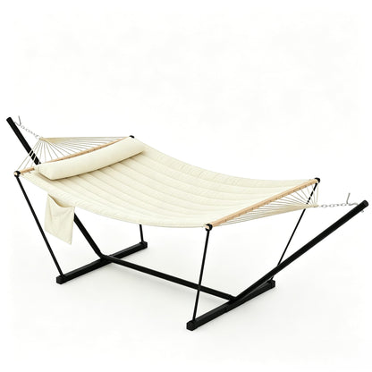 Garvee Garvee Iron T-Shaped Hammock Stand with Flat Wooden Frame Hammock