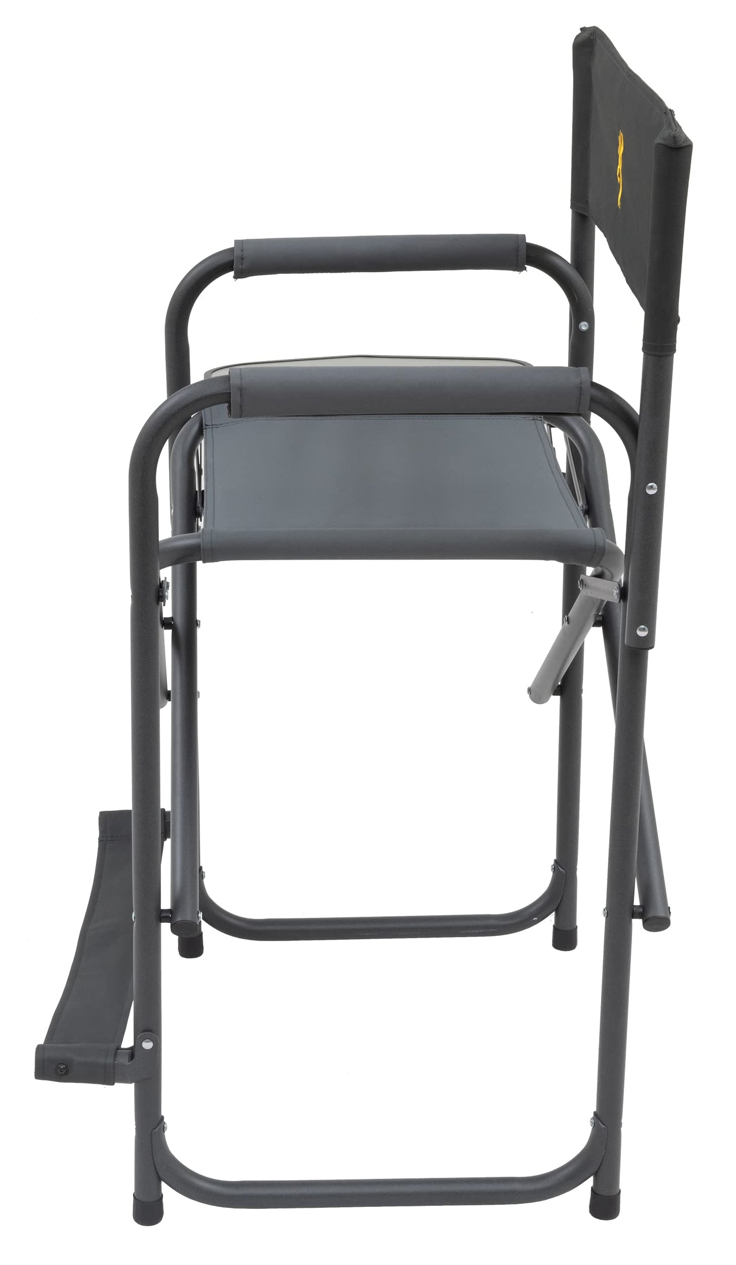 Browning Directors Chair - Outdoor Folding Chairs Made with Durable Fabric and Sturdy Aluminum/Steel Frame, with Extra Tall Seat and Flip-Down Footrest, Plus, Charcoal/Gray