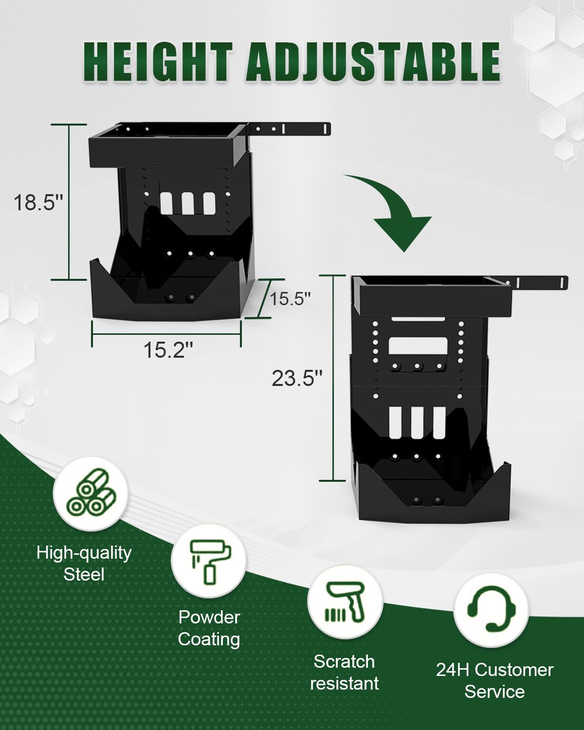 ELITEWILL Adjustable Trailer Backpack Blower Rack Holder with Lock and Fuel Jug 5.5 Gallon Gas Can Holder for Trailer, Anti-Theft Gas Can Rack Mount