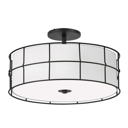 Dainolite 3 Light Semi-Flush Mount Ceiling Light, Matte Black, Model ALC-163SF-MB