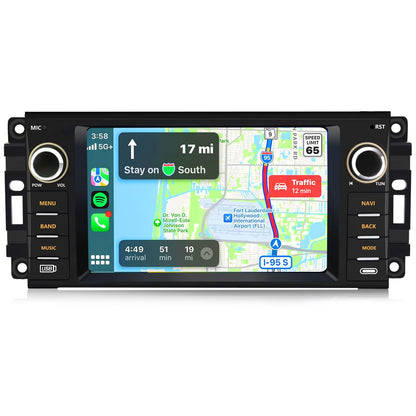 5G Car Radio for Jeep Wrangler JK Compass Patriot/Chrysler/Dodge RAM Charger [2GB+32GB], 7 inch Touch Screen Android 13 Stereo with Bluetooth GPS Wireless CarPlay Andriod Auto AM/FM DSP