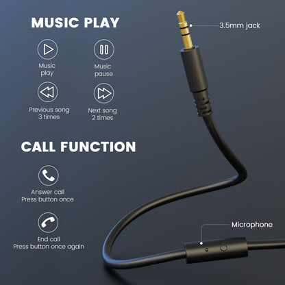 OneOdio Wired Headphones - Over Ear Headphones with Noise Isolation Dual Jack Professional Studio Monitor & Mixing Recording Headsets for Guitar Amp Drum Podcast Keyboard PC Computer