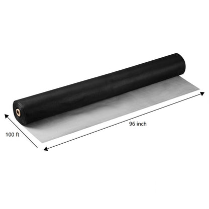 Fiberglass Window Screen Roll 96" x 100' Continuous Roll UV Protection Install and Repair Door and Window Screen(96" x 100', Black)