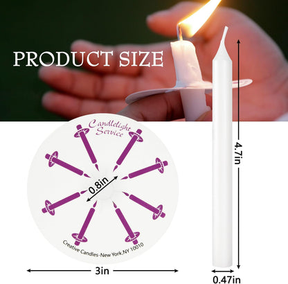 AYIQIW 100 pcs Church Candles with Drip Protectors for Devotional Candlelight Vigil Service, Unscented White 5" H X 1/2" D, No Smoke, Shabbat, Praye