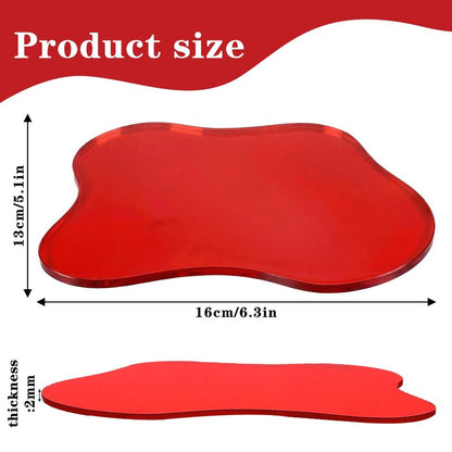 Acrylic Desk Coaster Decorative Plates, Cloud Cup Acrylic Coaster Heat-Resistant Drink Coasters Scratch-Proof Cup Protector Decorative Plates for Tabletop Coffee Table Home Office (Clear Red)