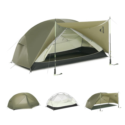 Naturehike Mongar Pro 1/2/3 Person Backpacking Tent,Waterproof Nylon Easy Setup Lightweight Camping Tent