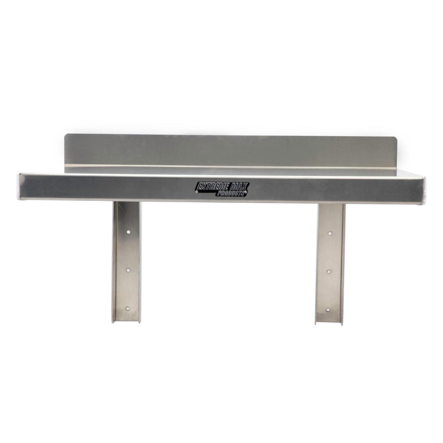 Extreme Max 5001.6314 Wall-Mounted Folding Aluminum Work Bench for Enclosed Race Trailer, Shop, Garage, Storage - 26" x 18", Silver