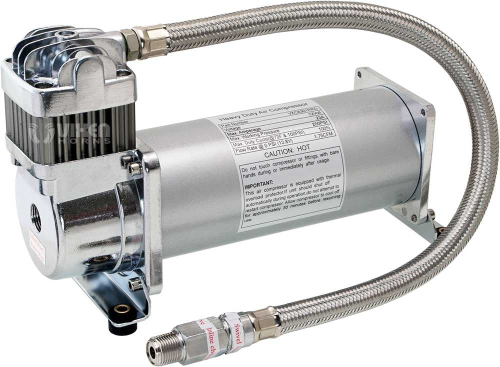 Vixen Horns Heavy Duty Onboard Air Compressor 200 PSI.Universal Replacement for Truck/Car Train Horn/Suspension/Ride/Bag kit/System. Fits All 12v Vehicles like Semi/Pickup Trucks/Jeep VXC8301PRO