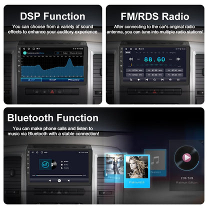 Votheon 4GB+64GB Car Radio Upgrade for Jeep JK Wrangler 2007-2018 Dodge RAM 1500/2500 Compass Grand Cherokee with Wireless CarPlay/Android Auto/10.1'' Touch Screen/Android13/Backup Camera/FM AM/WiFi