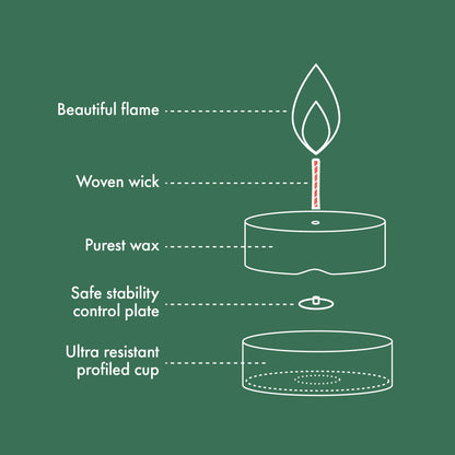 Bolsius Tealight Candles - Clear Cup - White - Box of 24 Transparent Tealights - Long Burning Time of 6 Hours - Unscented - Smokeless - Includes Natural Vegan Wax - No Palm Oil, Packaging May Vary
