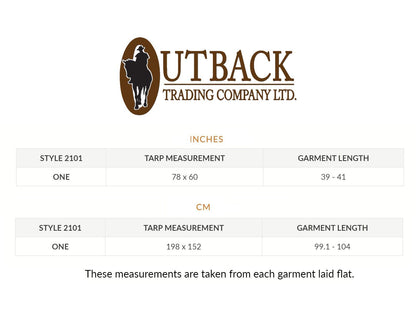 Outback Trading Unisex 2101 Waterproof Breathable Packable Cotton Oilskin Poncho - One Size