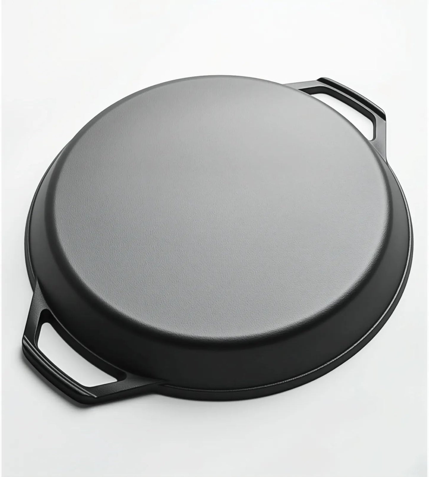 LI-GELISI 24-inch cast iron frying pan with dual auxiliary handles, nitrogen-treated for rust resistance, suitable for stoves/grills/campfires, heavy-duty outdoor cooking pan