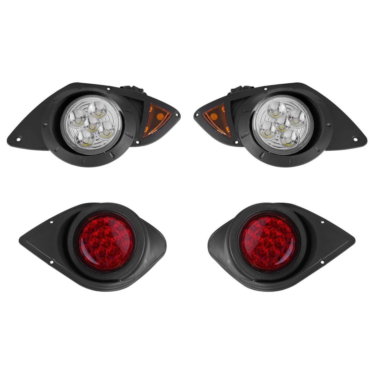 VEVOR Golf Cart Light Kit, 12 Volt, Street Legal LED Headlight and Taillight Kit with Wiring Harness, Turn Signals, Hazard Light, Switch Horn, Brake Pad, Zip Ties, ABS Housing, for Yamaha G29 2007-Up