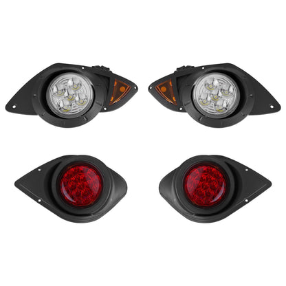 VEVOR Golf Cart Light Kit, 12 Volt, Street Legal LED Headlight and Taillight Kit with Wiring Harness, Turn Signals, Hazard Light, Switch Horn, Brake Pad, Zip Ties, ABS Housing, for Yamaha G29 2007-Up