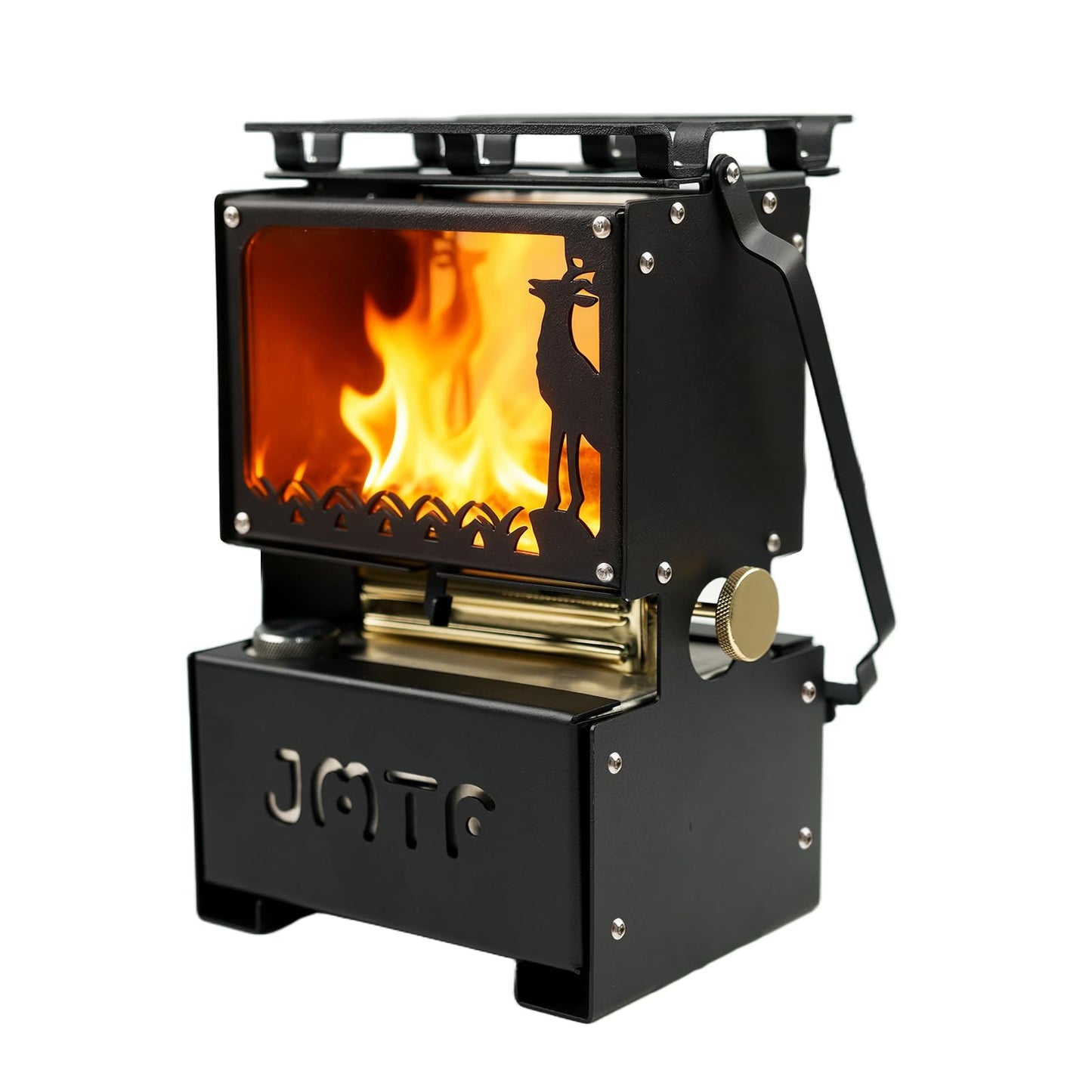 HAIGE Portable Oil Lantern & Stove: Outdoor Camping Fuel Lamp for Lighting, Cooking and Warming | Compact, Black