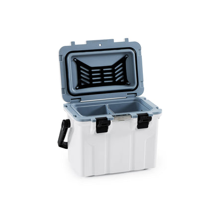 Hard Cooler Box 16 QT - Portable Ice Chest, 15-Can Capacity, Waterproof, Heavy-Duty for Camping, Beach, Outdoor Activities - BluBox