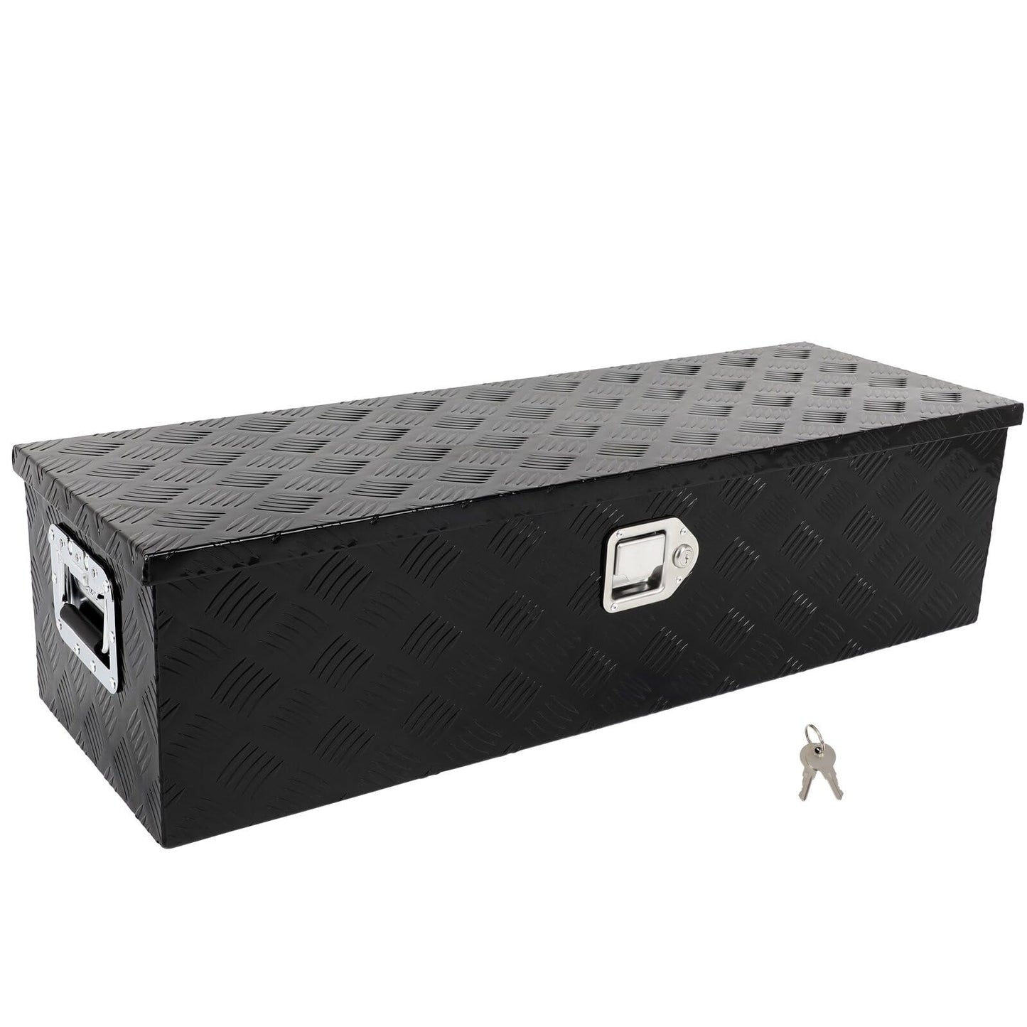 SCITOO 39 Inch Truck Bed Tool Box,Aluminum Heavy Duty Diamond Plate Crossover Storage for Most Full Size Pickups,Lockable Weatherproof Chest,Fits 39" Truck Beds,Easy Access to Load and Unload