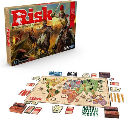 Hasbro Gaming Risk Game with Dragon for Use with Amazon Alexa Strategy Board Game Ages 10 and Up with Special Dragon Token