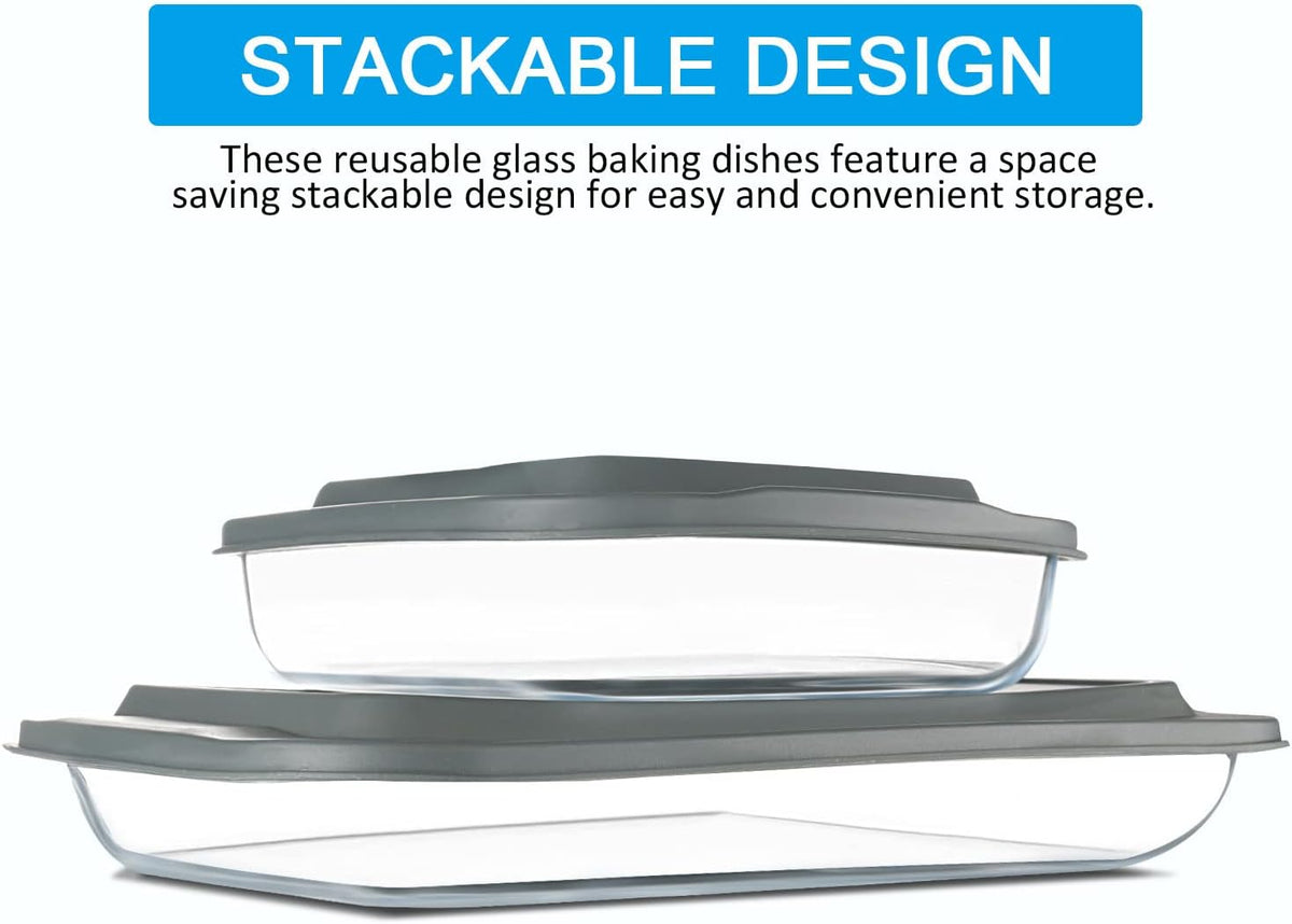 Pyrex 7-Piece Glass Bakeware Set - Versatile Baking Dishes with Lids | Oven & Fridge Safe