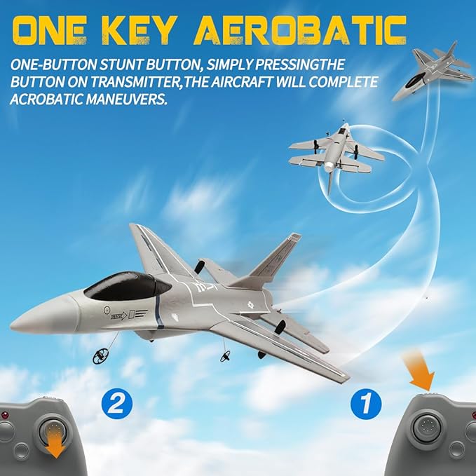 jaming RC Plane 3 Channel Remote Control Airplane for AdultsF16 RC Fighter with 6-Axis Gyro2.4GHz Controlled Hobby Glider Jet Aircraft for BeginnersAdults &amp Kids Gift