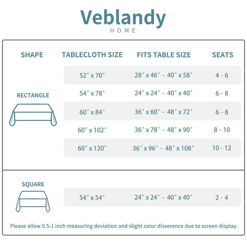 Veblandy Table Cloth Rectangle Waterproof Spill-Proof Wrinkle-Free Tablecloth Washable, Kitchen Dining Tabletop Decoration, Fabric Table Cover for Indoor and Outdoor Use, 52 x 70 Inch, Navy Blue