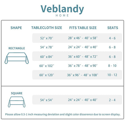 Veblandy Table Cloth Rectangle Waterproof Spill-Proof Wrinkle-Free Tablecloth Washable, Kitchen Dining Tabletop Decoration, Fabric Table Cover for Indoor and Outdoor Use, 52 x 70 Inch, Navy Blue