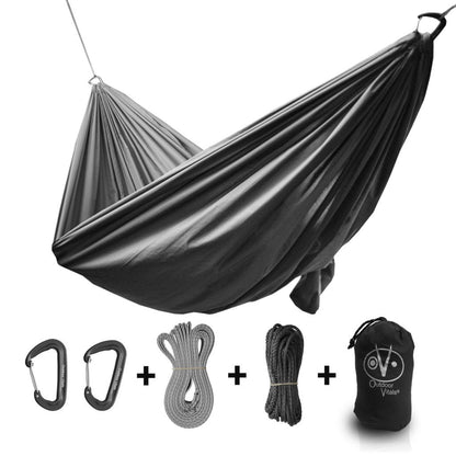 Outdoor Vitals Ultralight Hammock Under 1 lb with Suspension Included, Whoopie Sling Suspension, Tree Straps and Carry Bag (Charcoal, Double)