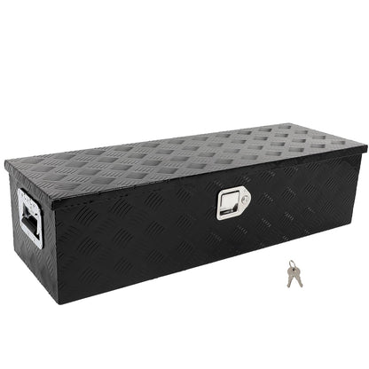 SCITOO 39 Inch Aluminum Truck Bed Tool Box,Heavy Duty Diamond Plate Crossover Storage for Most Full Size Pickups,Lockable Weatherproof Chest,Fits 39" Truck Beds,Easy Access to Load and Unload