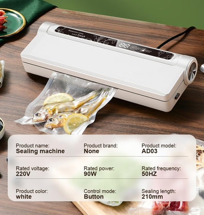 Skiennix Food Vacuum Sealer Machine - 65KPA Strong Suction, Dry/Wet Modes, 20 Bags Included