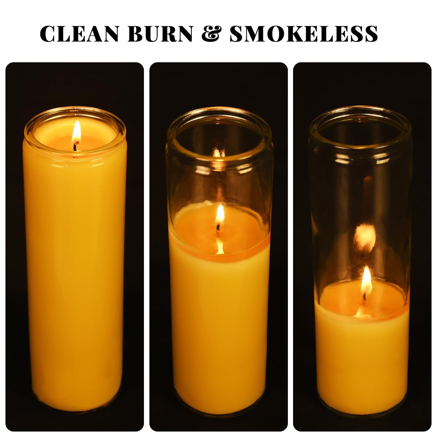 7-Day Pure Beeswax Yartzeit Candle - Unscented Devotional Prayer Candle in Glass Container for Vigils, Prayers, Blessings, Memorial, Yom Kippur & Religious Ceremonies