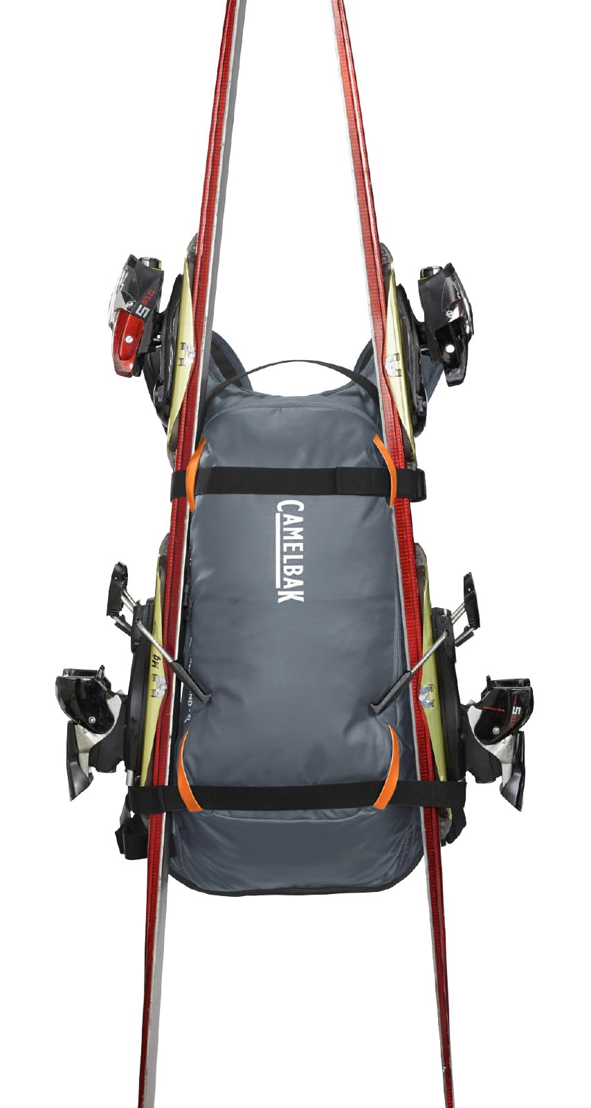 CamelBak Powderhound 12 Snow Hydration Pack with Ski and Snowboard Carry, Insulated Design for All Day Winter Riding, Grey/Orange